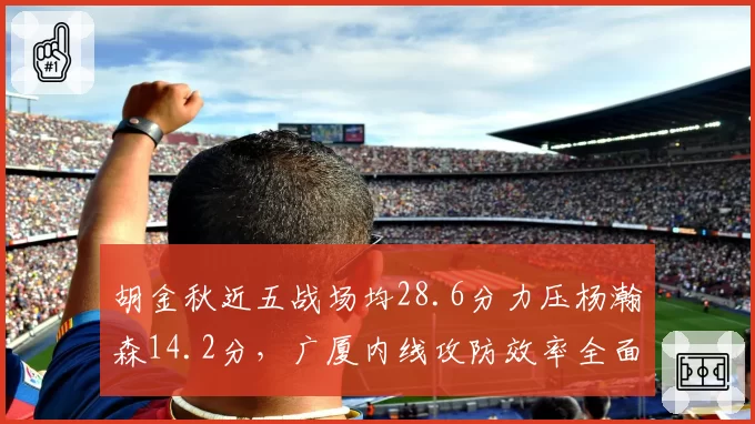 胡金秋近五战场均28.6分力压杨瀚森14.2分，广厦内线攻防效率全面碾压青岛
